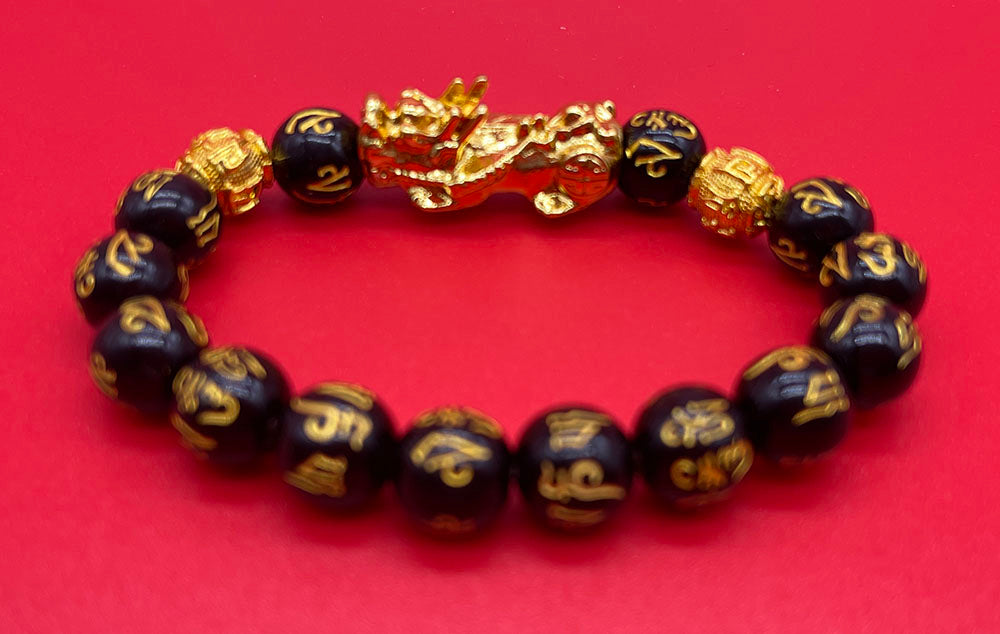 Feng Shui Pi Xiu Pi Yao Bracelets Men Nature Stone Obsidian Luck Amulet  Charm Beaded Bracelets Women Gold Color Wealth Jewelry - Bracelets -  AliExpress